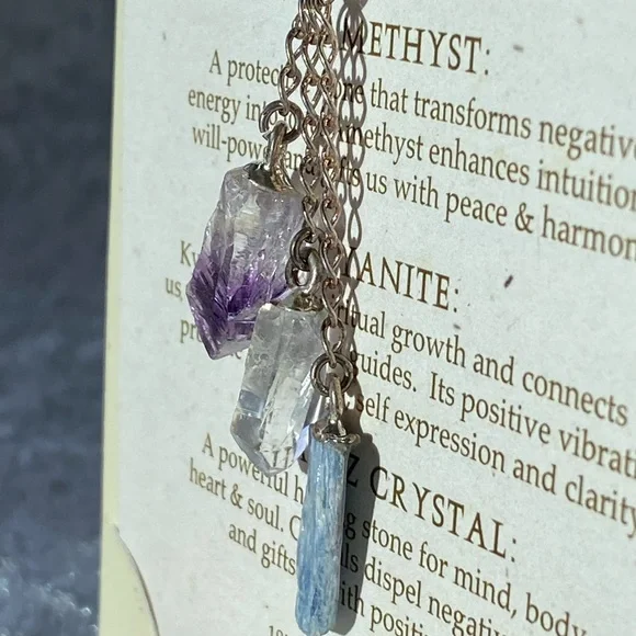 Sterling Silver “Crystal Dreams” Gemstone Pendant Necklace 18” - Picture 4 of 6